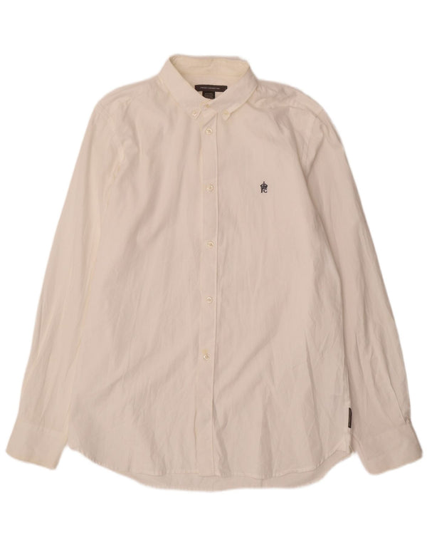 French Connection Mens Shirt Large White Cotton