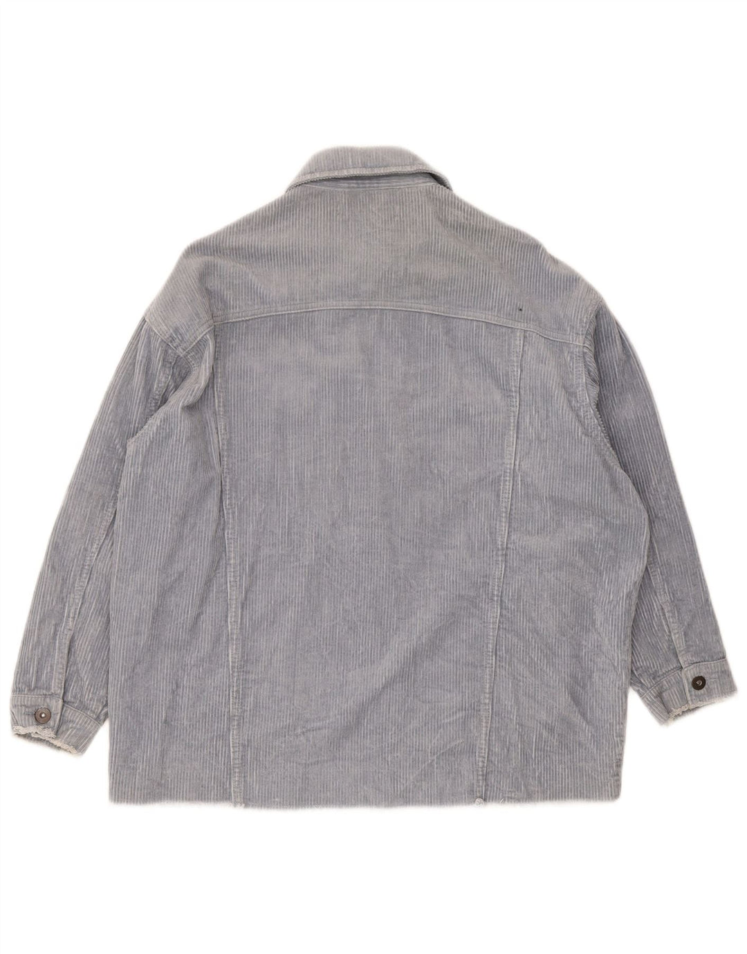 Zara Womens Oversized Corduroy Jacket UK 10 Small Blue Cotton