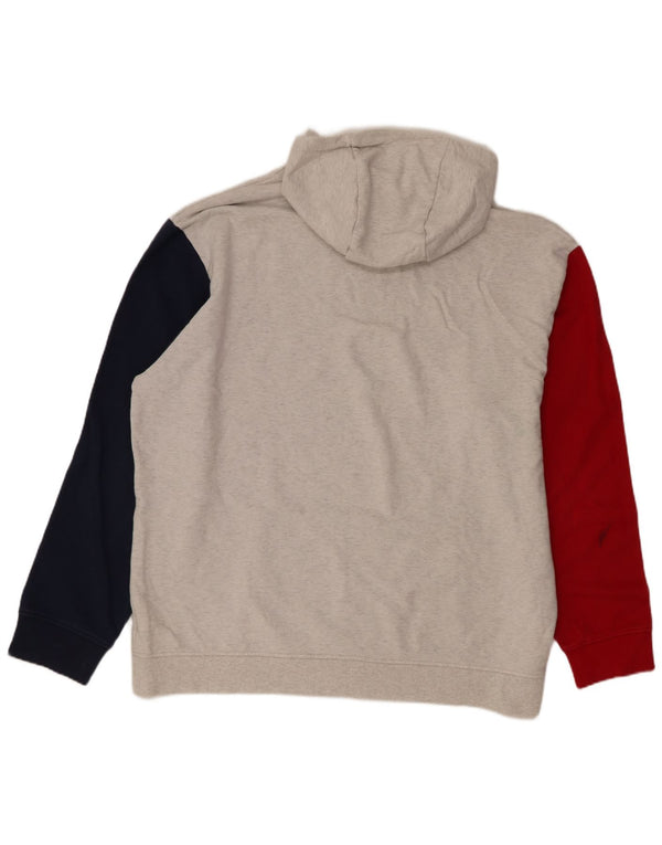 New Balance Mens Hoodie Jumper 2XL Grey Colourblock Cotton