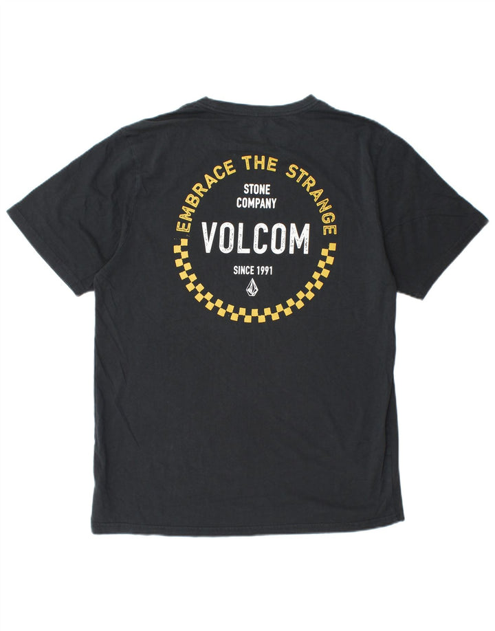 VOLCOM Mens Modern Fit Graphic T-Shirt Top Large Black Cotton