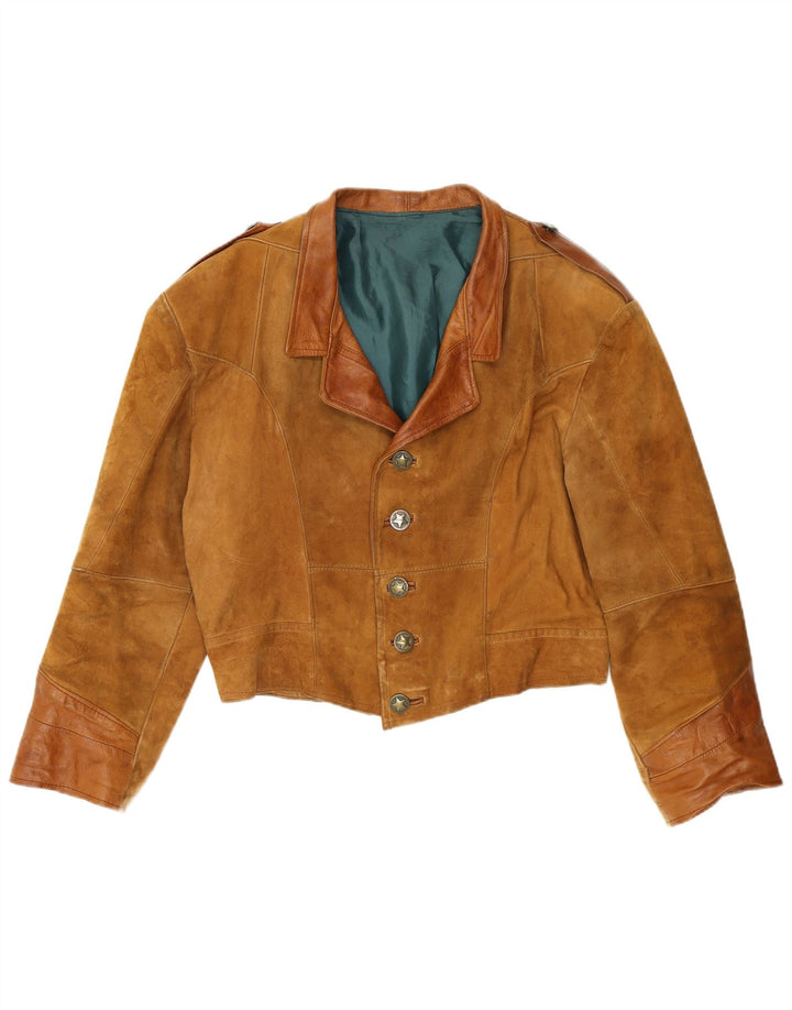 Vintage Mens Suede Bomber Jacket UK 38 Medium Brown