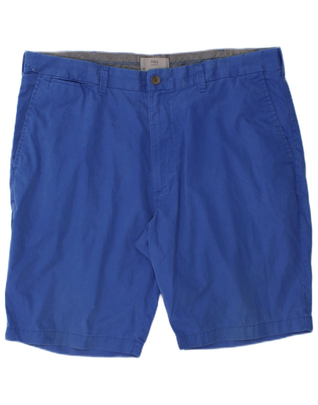 Marks & Spencer Mens Chino Shorts W38 XL Blue Cotton