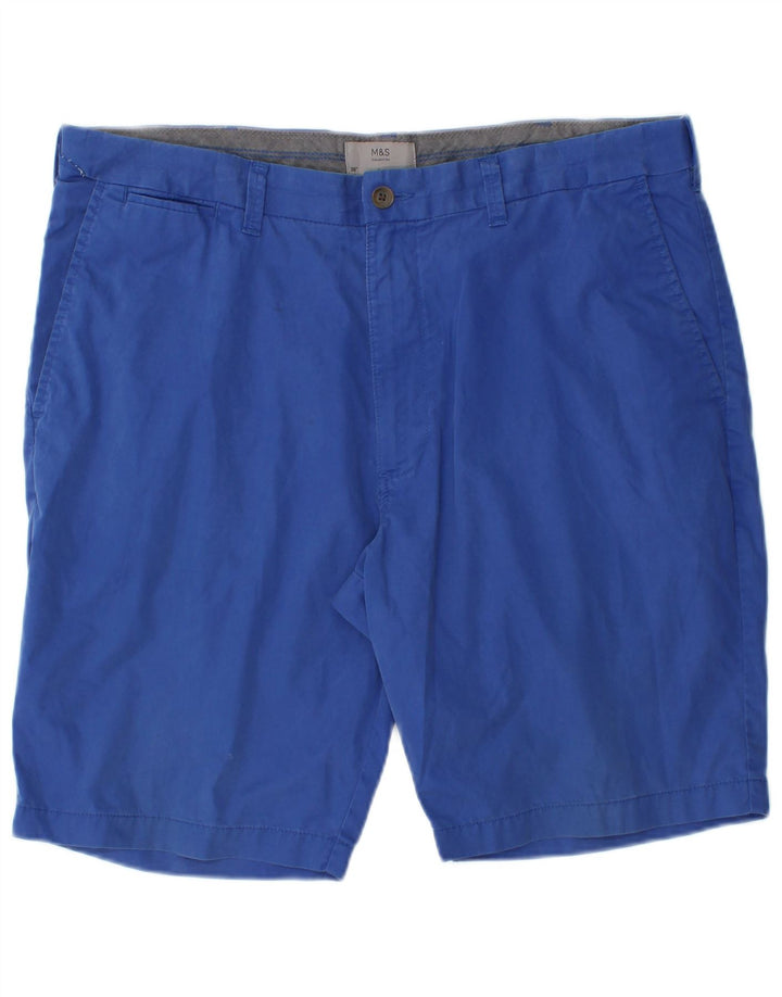 Marks & Spencer Mens Chino Shorts W38 XL Blue Cotton