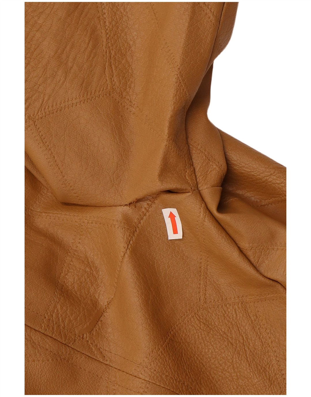 Vintage Womens Faux Leather Jacket UK 14 Large Beige Patchwork Polyvinyl