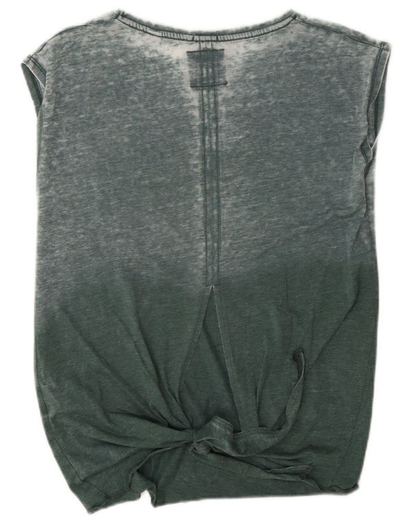 Superdry Womens Oversized Graphic Vest Top UK 8 Small Green Cotton