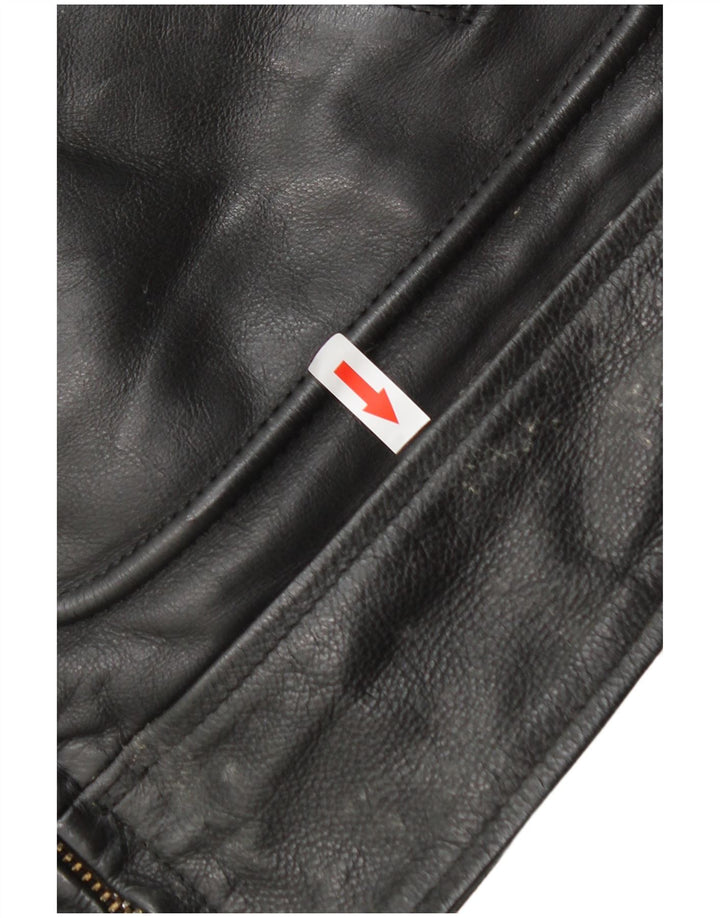 Jeanseria Del Corso Mens Leather Jacket UK 36 Small Black