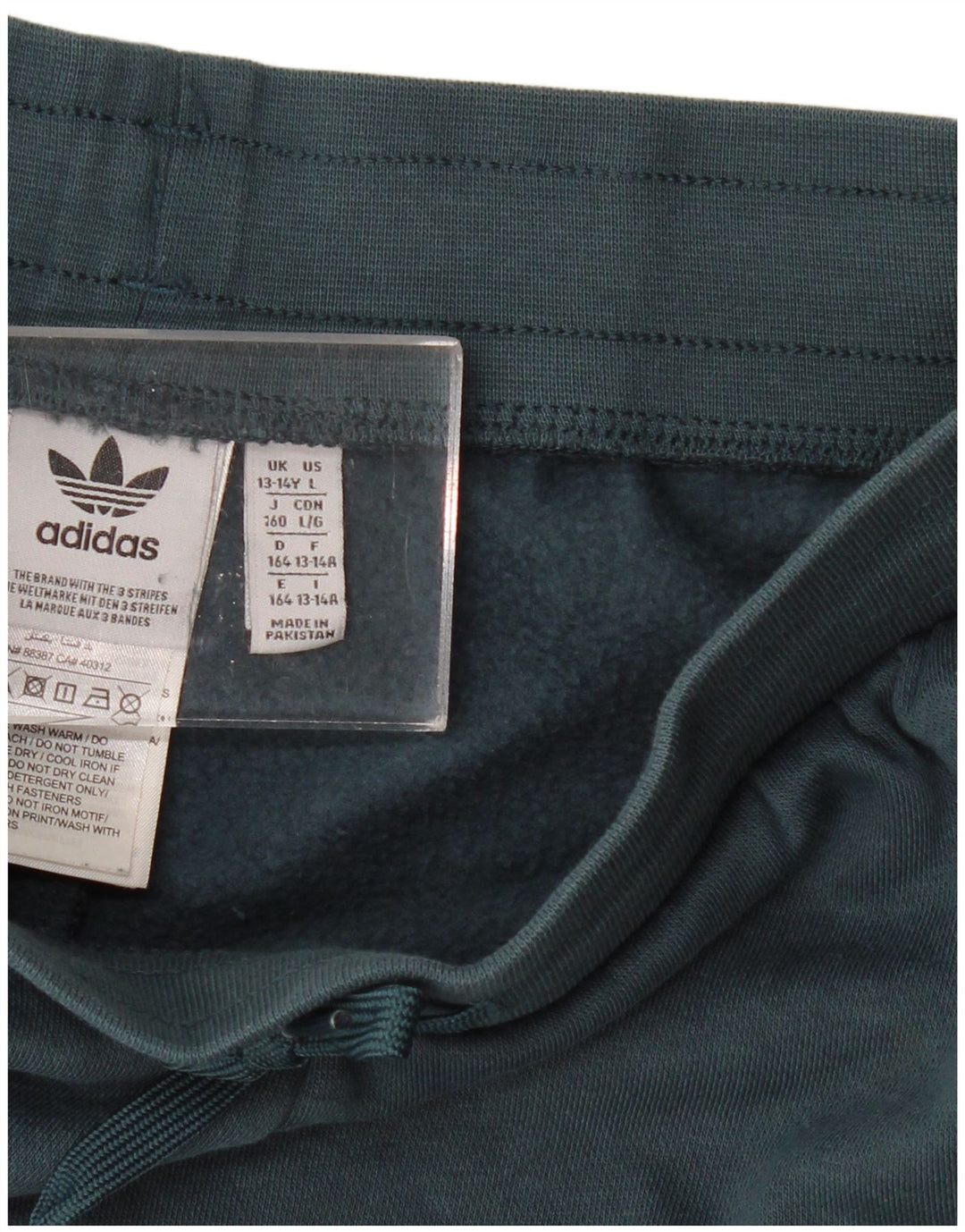 ADIDAS Boys Sport Shorts 13-14 Years Green Polyester