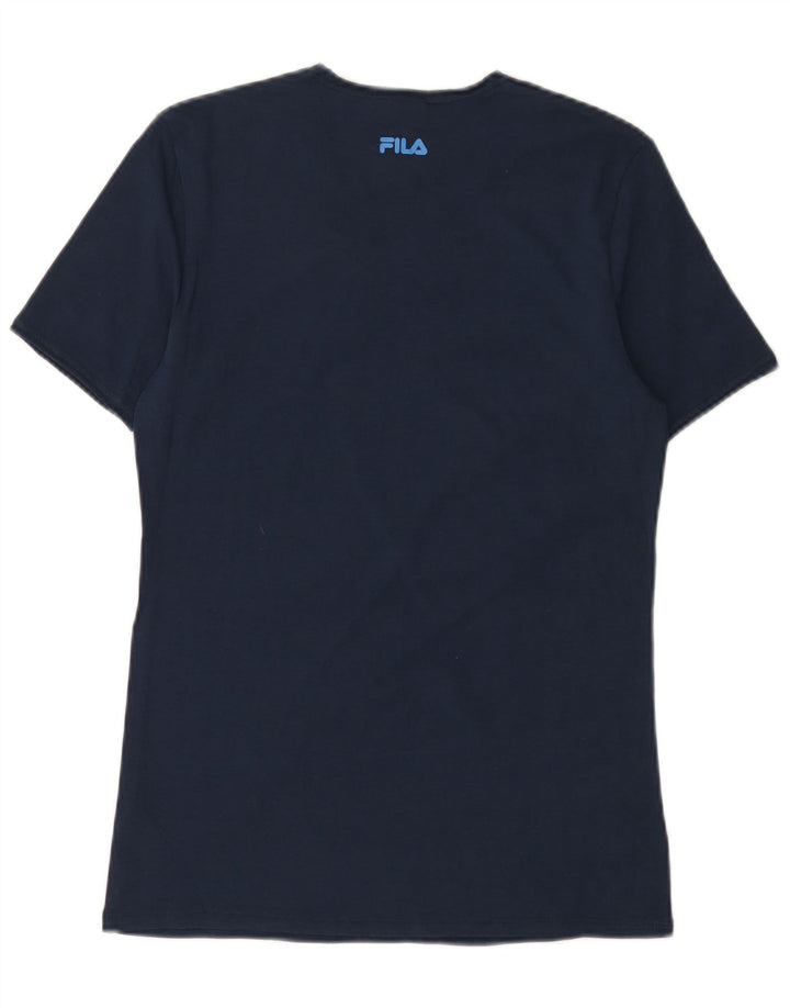 Fila Mens T-Shirt Top Small Navy Blue Cotton