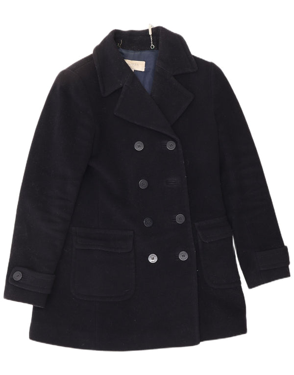 HOBBS Womens Pea Coat UK 10 Small Navy Blue Wool