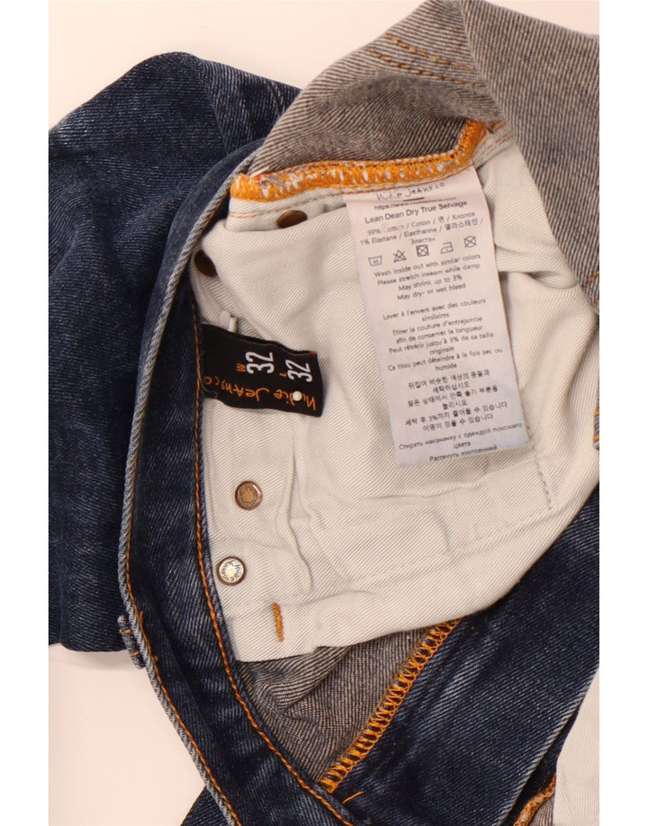 NUDIE JEANS Mens Skinny Jeans W32 L32 Blue Cotton