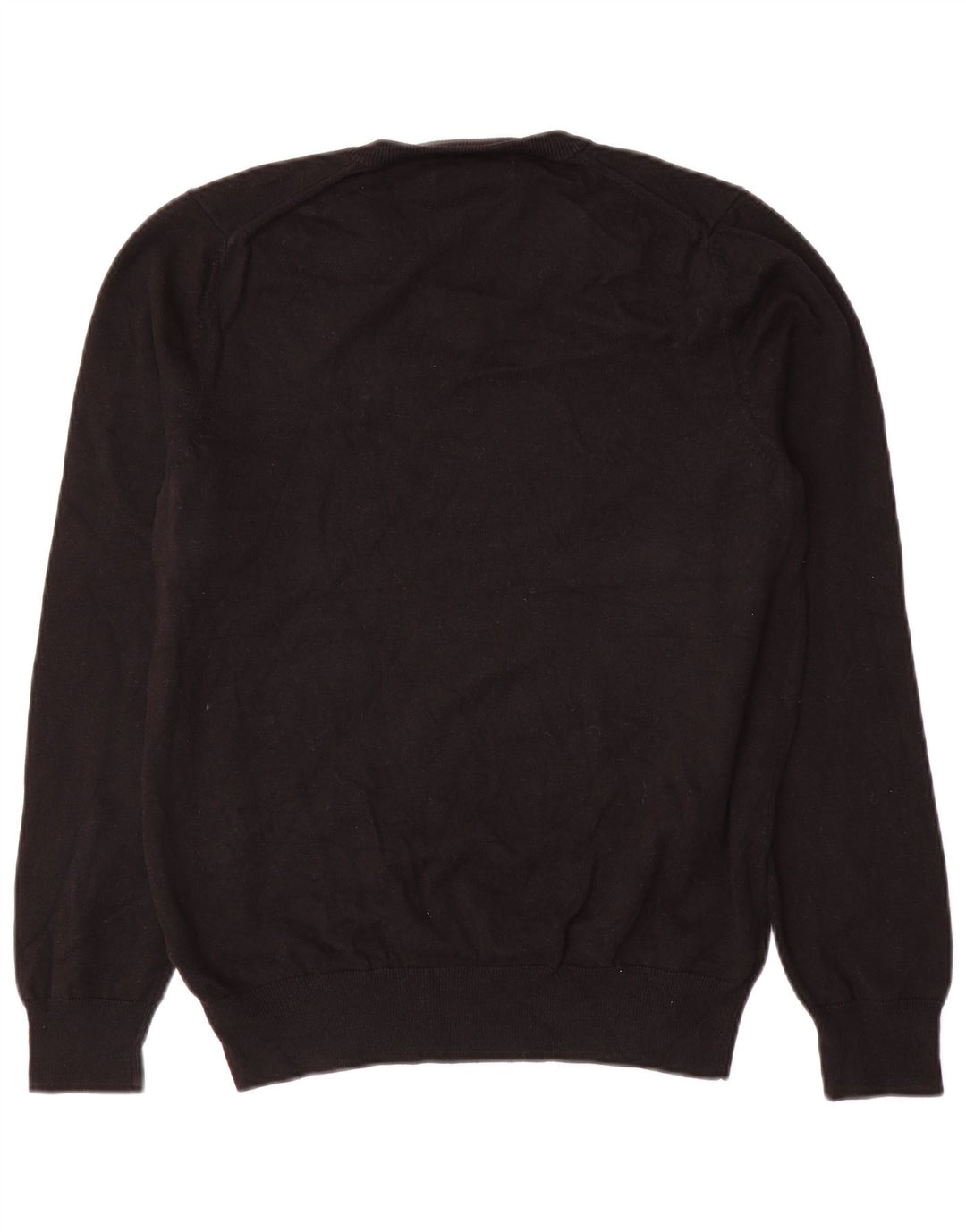 Marks & Spencer Mens V-Neck Jumper Sweater Medium Black Cotton