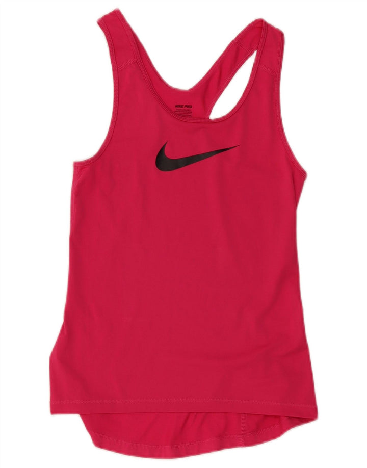 Nike Womens Dri Fit Graphic Vest Top UK 8 Small Pink