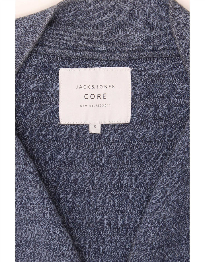 Jack & Jones Mens Cardigan Sweater Small Navy Blue Striped