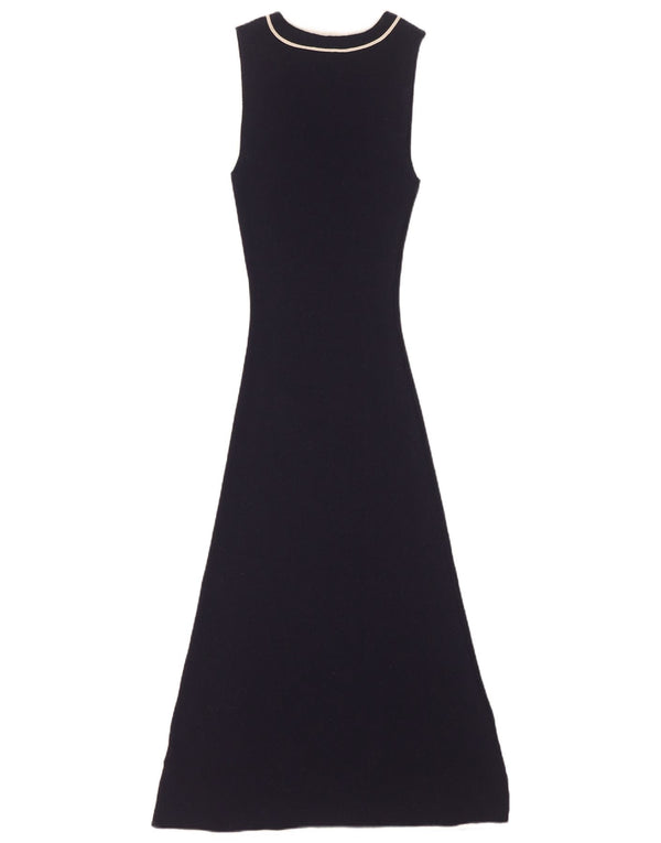 Marks & Spencer Womens Sleeveless Jumper Dress UK 10 Small Navy Blue
