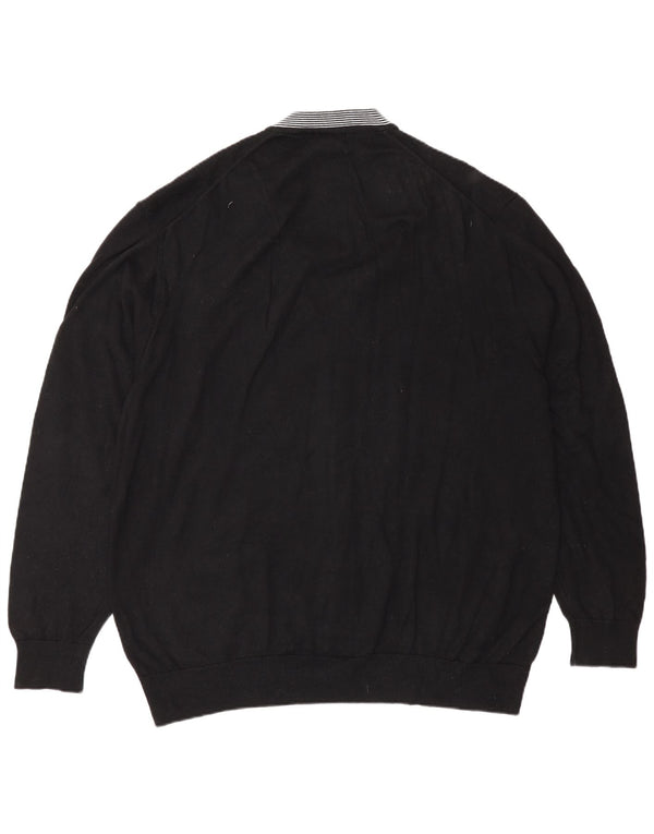 Lacoste Mens Cardigan Sweater Size 8 2XL Black Cotton