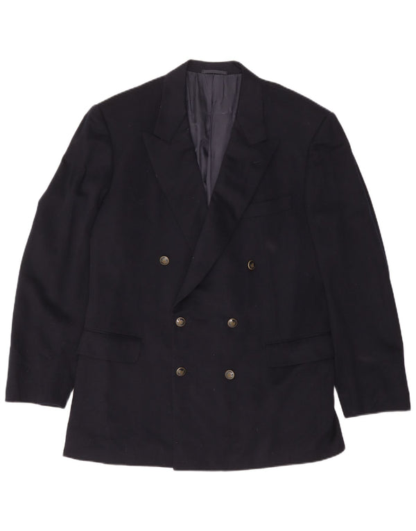 BELVEST Mens Double Breasted Blazer Jacket IT 52 XL Navy Blue Wool