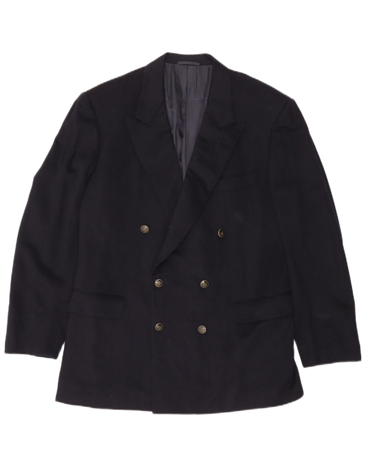 BELVEST Mens Double Breasted Blazer Jacket IT 52 XL Navy Blue Wool