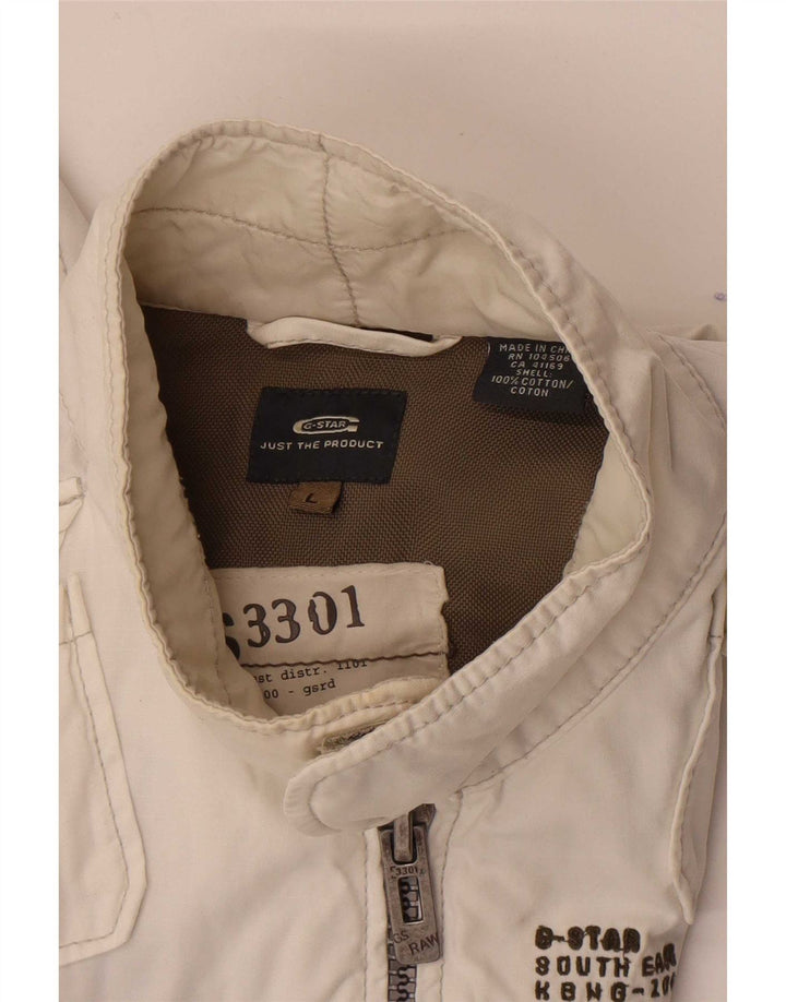 G-Star Mens Graphic Utility Jacket UK 40 Large White Cotton