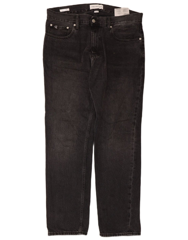 Calvin Klein Mens Straight Jeans W32 L30 Black Cotton