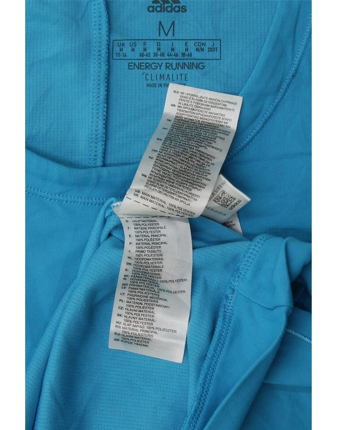 ADIDAS Womens Climalite Top Long Sleeve UK 12/14 Medium Blue Colourblock