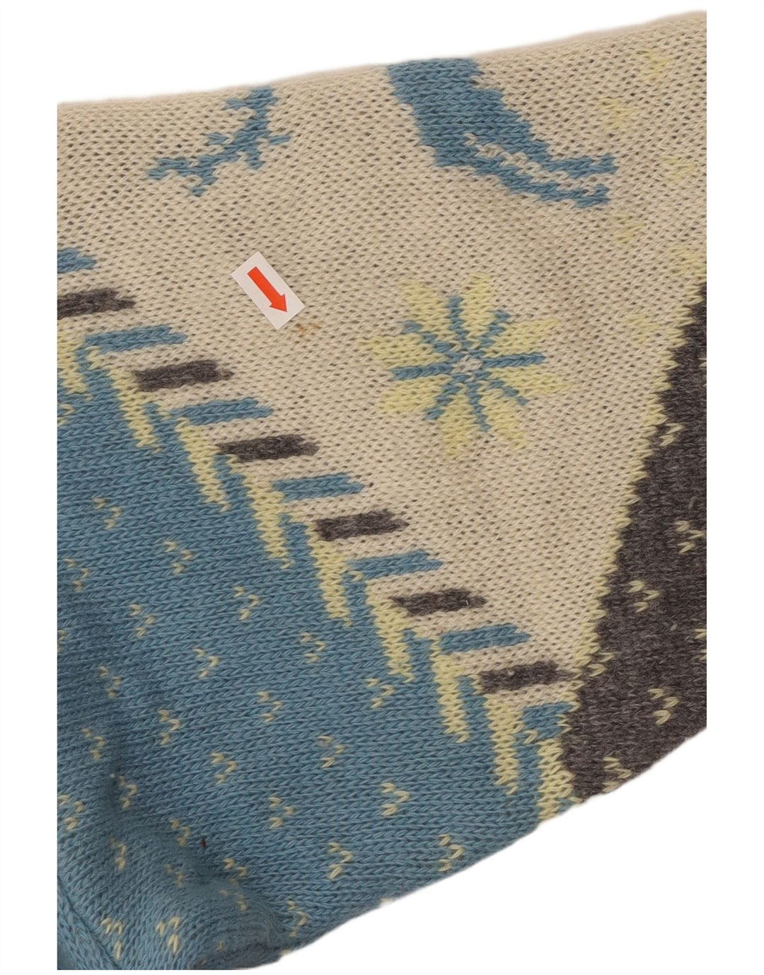 TRUSSARDI JEANS Mens Crew Neck Jumper Sweater Large Off White Fair Isle