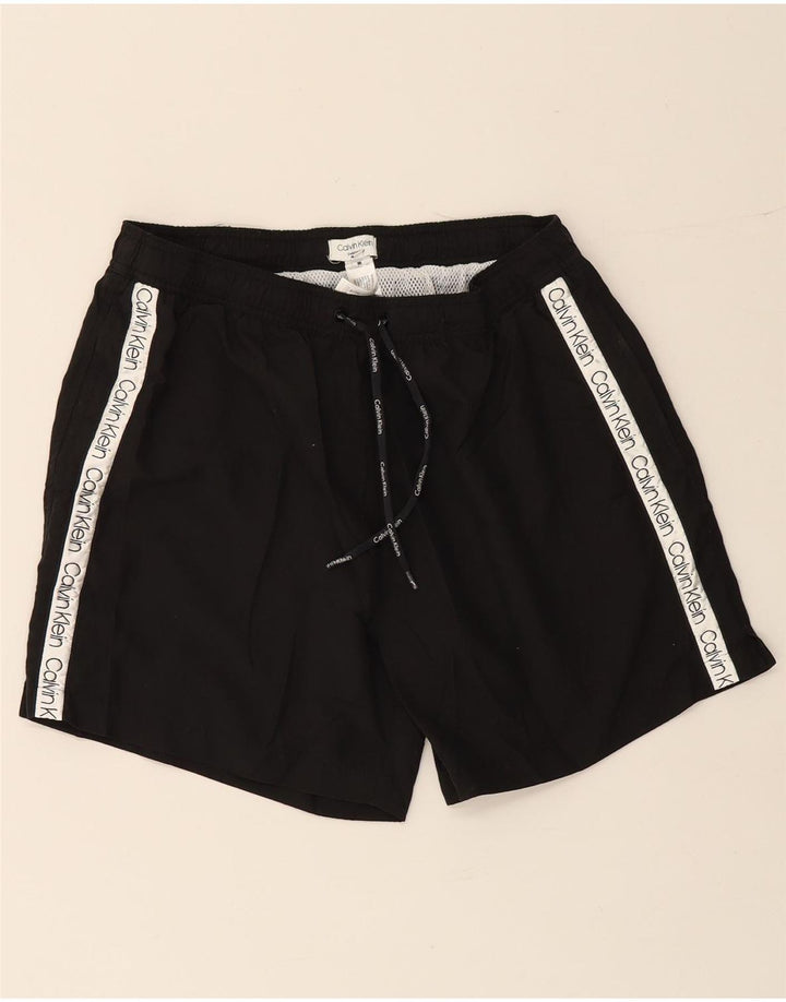 CALVIN KLEIN Mens Graphic Swimming Shorts XL  Black Colourblock Polyester
