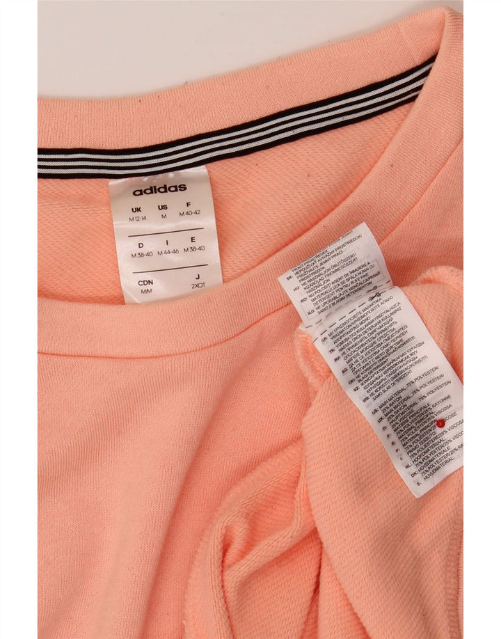 ADIDAS Womens Sweatshirt Jumper UK 12/14 Medium Pink Polyester Vintage Adidas and Second-Hand Adidas from Messina Hembry 