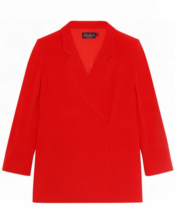 Luisa Spagnoli Womens Longline Open Blazer Jacket IT 44 Medium Red Acetate