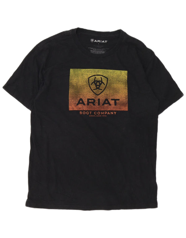 ARIAT Mens Graphic T-Shirt Top Large Black Cotton