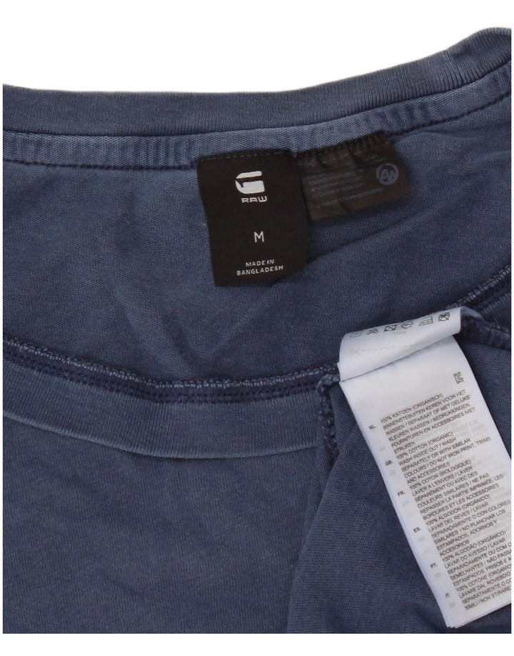 G-Star Mens T-Shirt Top Medium Blue Cotton