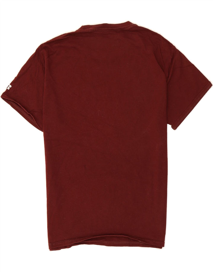 RUSSELL ATHLETIC Mens Graphic T-Shirt Top Medium Maroon Cotton Vintage Russell Athletic and Second-Hand Russell Athletic from Messina Hembry 