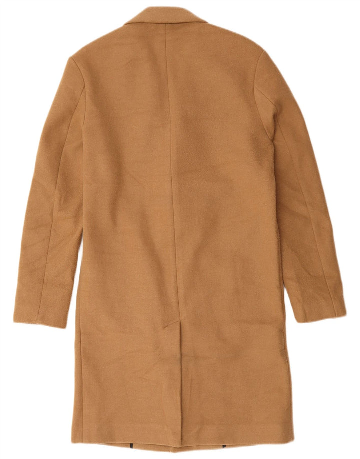 Zara Mens Oversized Overcoat UK 34 XS Beige Polyester