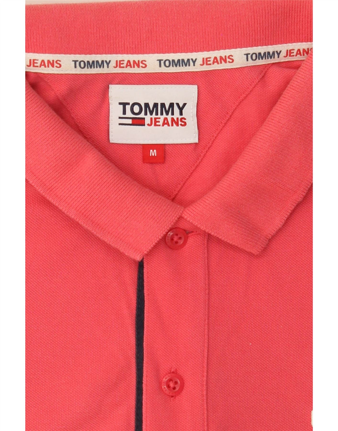 TOMMY HILFIGER Mens Polo Shirt Medium Pink Cotton Vintage Tommy Hilfiger and Second-Hand Tommy Hilfiger from Messina Hembry 