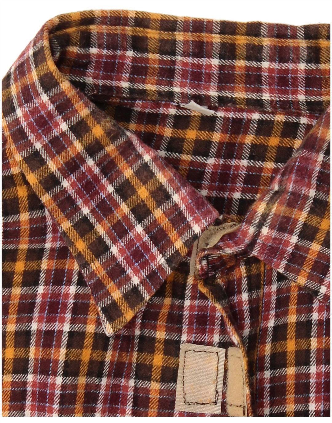 VINTAGE Mens Flannel Shirt Size 41/42 Large Multicoloured Check Cotton