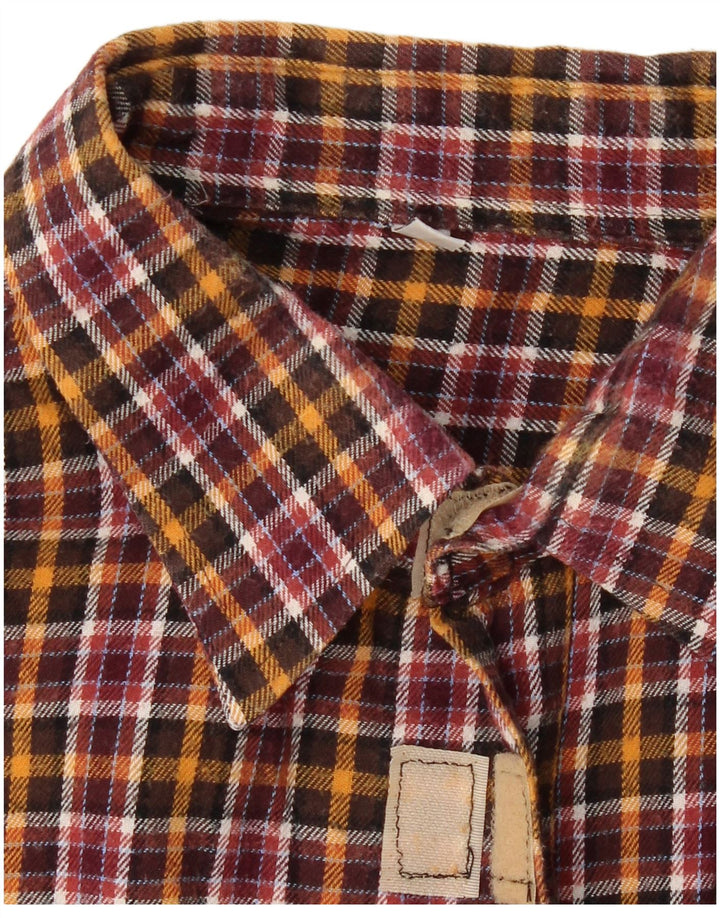 VINTAGE Mens Flannel Shirt Size 41/42 Large Multicoloured Check Cotton