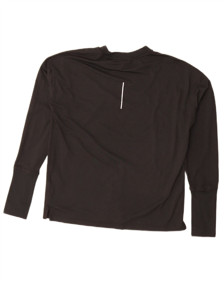 Nike Womens Dri Fit Oversized Top Long Sleeve UK 10 Small Black Polyester