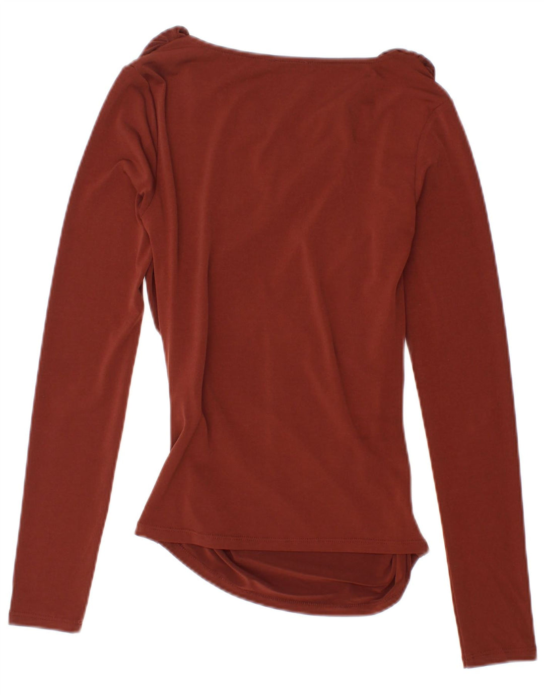 Zara Womens Top Long Sleeve UK 8 Small Brown Polyester