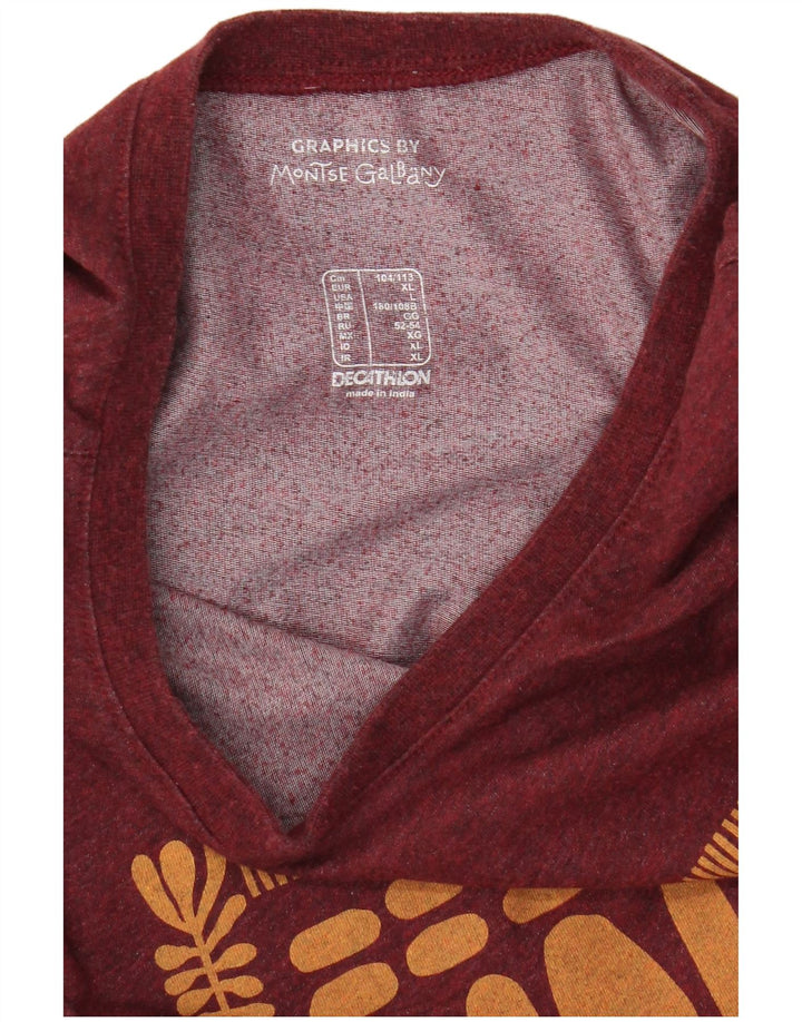 Decathlon Mens Graphic T-Shirt Top Large Burgundy