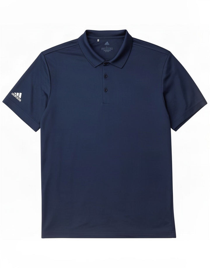 Adidas Mens Polo Shirt Large Navy Blue Polyester