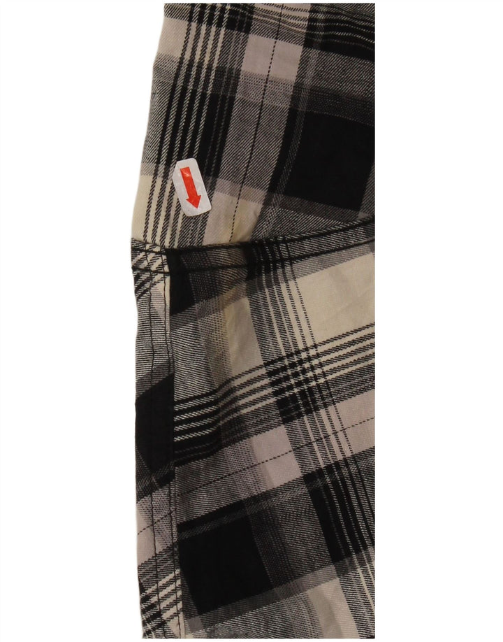 Wrangler Mens Checked  Regular Fit Flannel Shirt Small Black Plaid Cotton