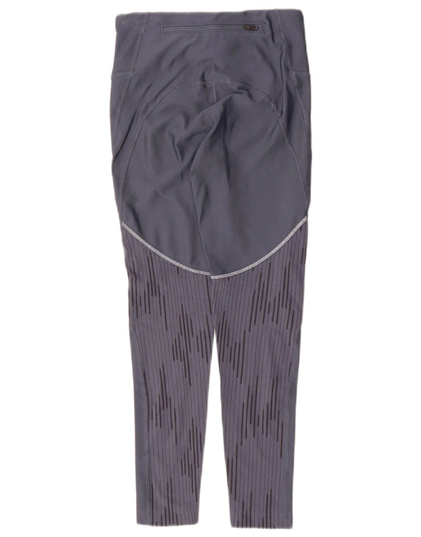 Under Armour Womens Heat Gear Crop Leggings UK 8 Small  Navy Blue Striped