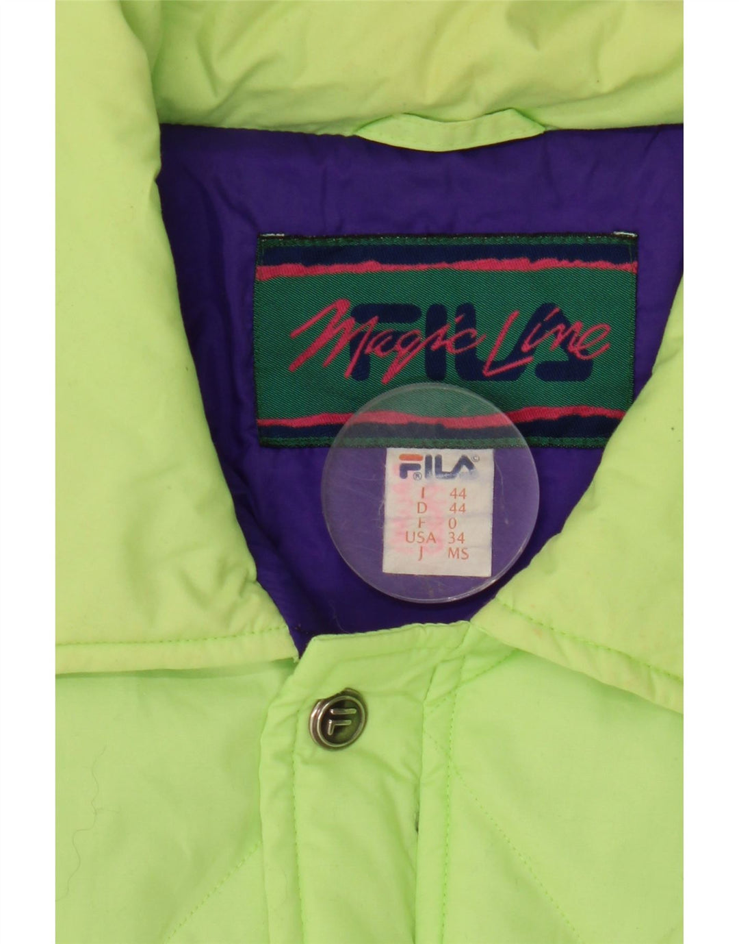 Fila Womens Quilted Jacket IT 44 Medium Green