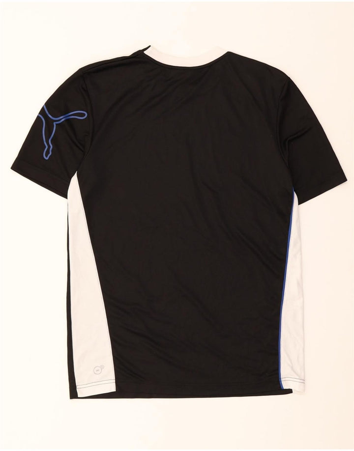 PUMA Mens Graphic T-Shirt Top Small Black Colourblock Vintage Puma and Second-Hand Puma from Messina Hembry 