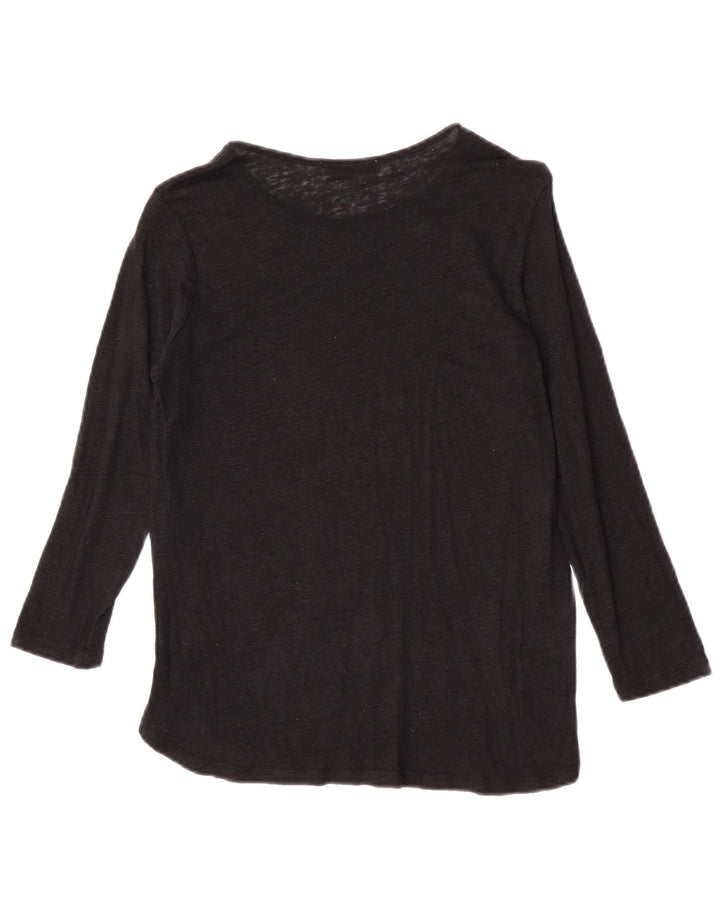 Zara Womens Top 3/4 Sleeve UK 10 Small Black
