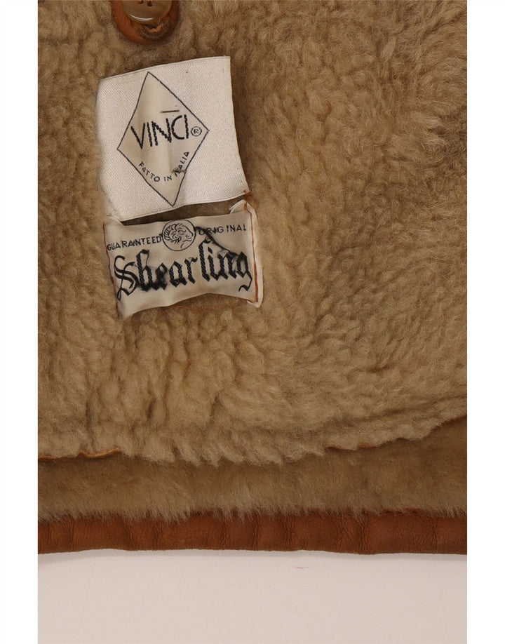 Vinci Mens Shearling Jacket UK 40 Large Brown Leather