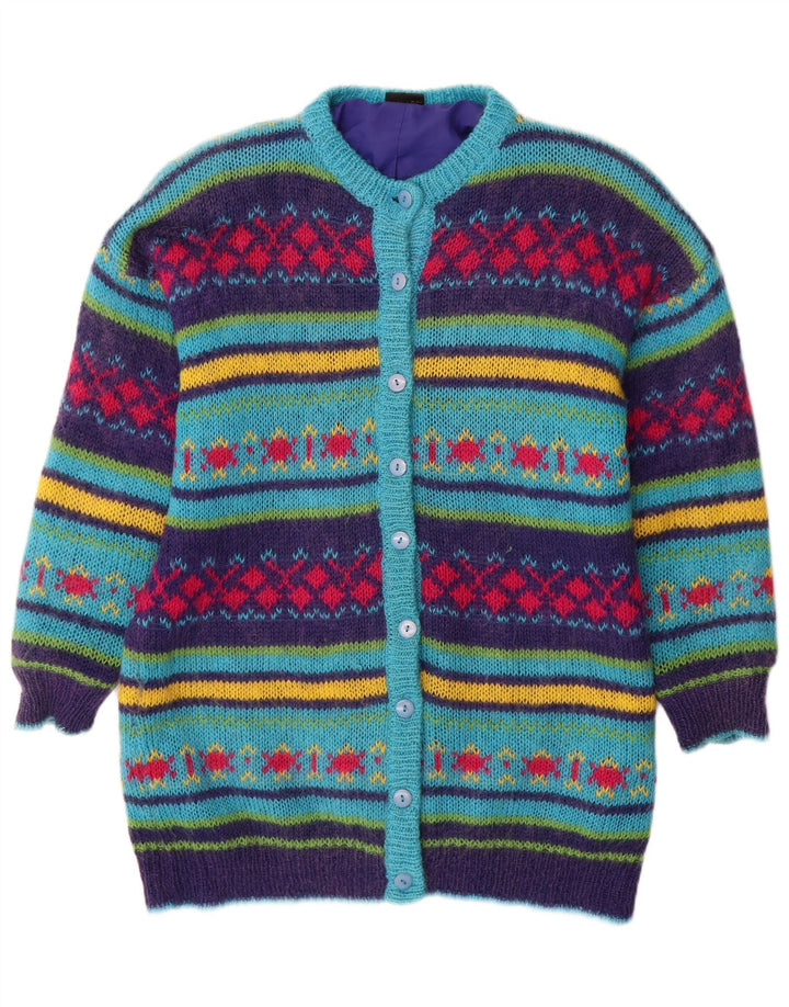 Vintage Womens Cardigan Sweater UK 14 Medium Multicoloured Fair Isle