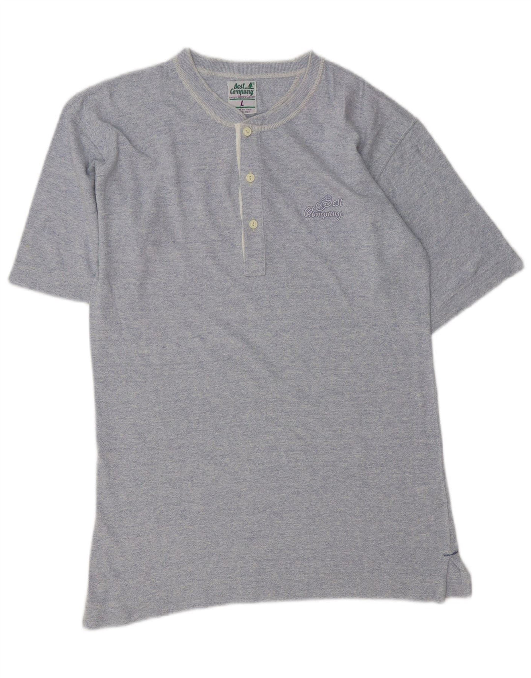 BEST COMPANY Mens Polo Shirt Large Blue Cotton