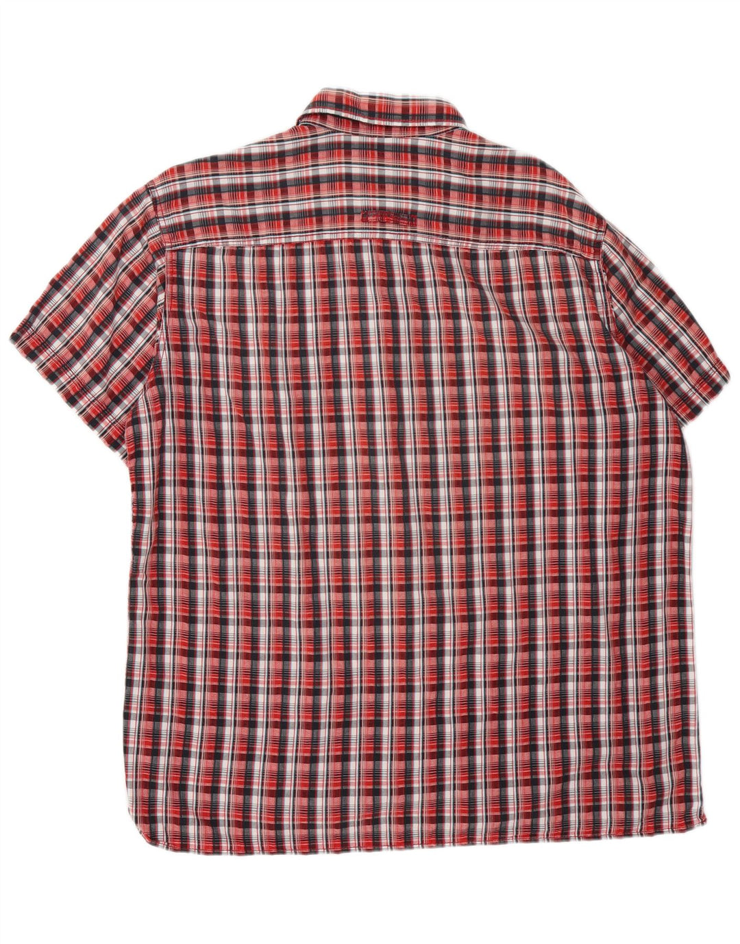 CAMEL ACTIVE Mens Short Sleeve Shirt XL Red Check Cotton