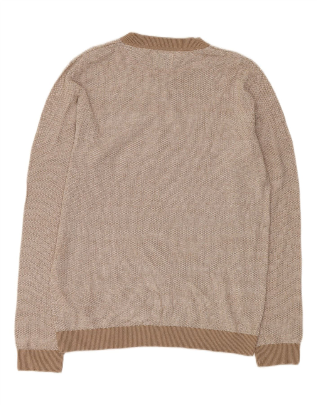 JACK & JONES Mens Crew Neck Jumper Sweater XL Beige Acrylic