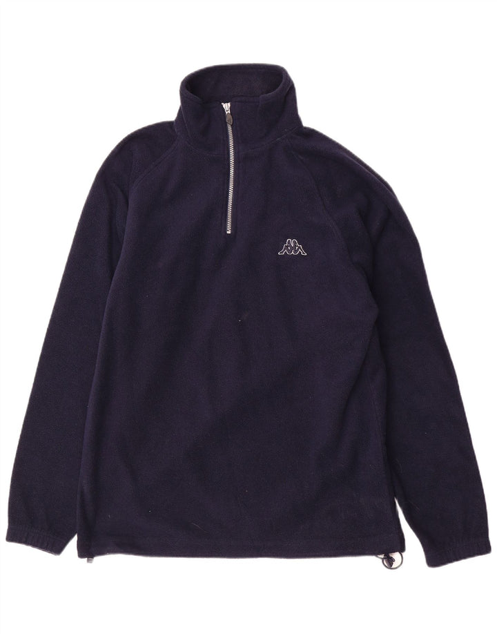 Kappa Mens Zip Neck Fleece Jumper Small Navy Blue Polyester